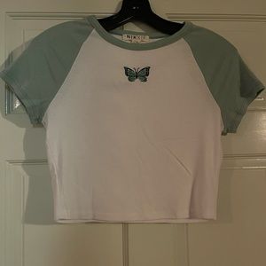 nikxie butterfly crop top- size M